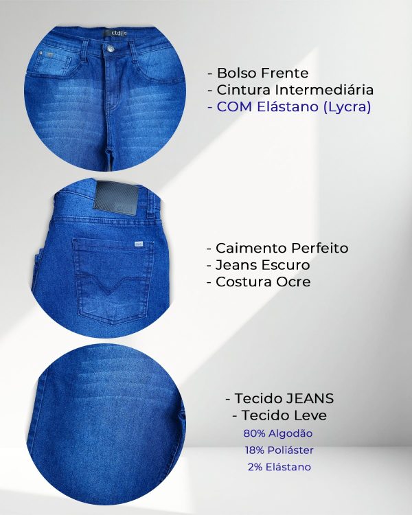 Bermuda Jeans Masculina Escura - Image 3