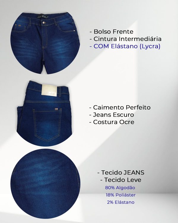 Bermuda Jeans Masculina Escura - Image 3